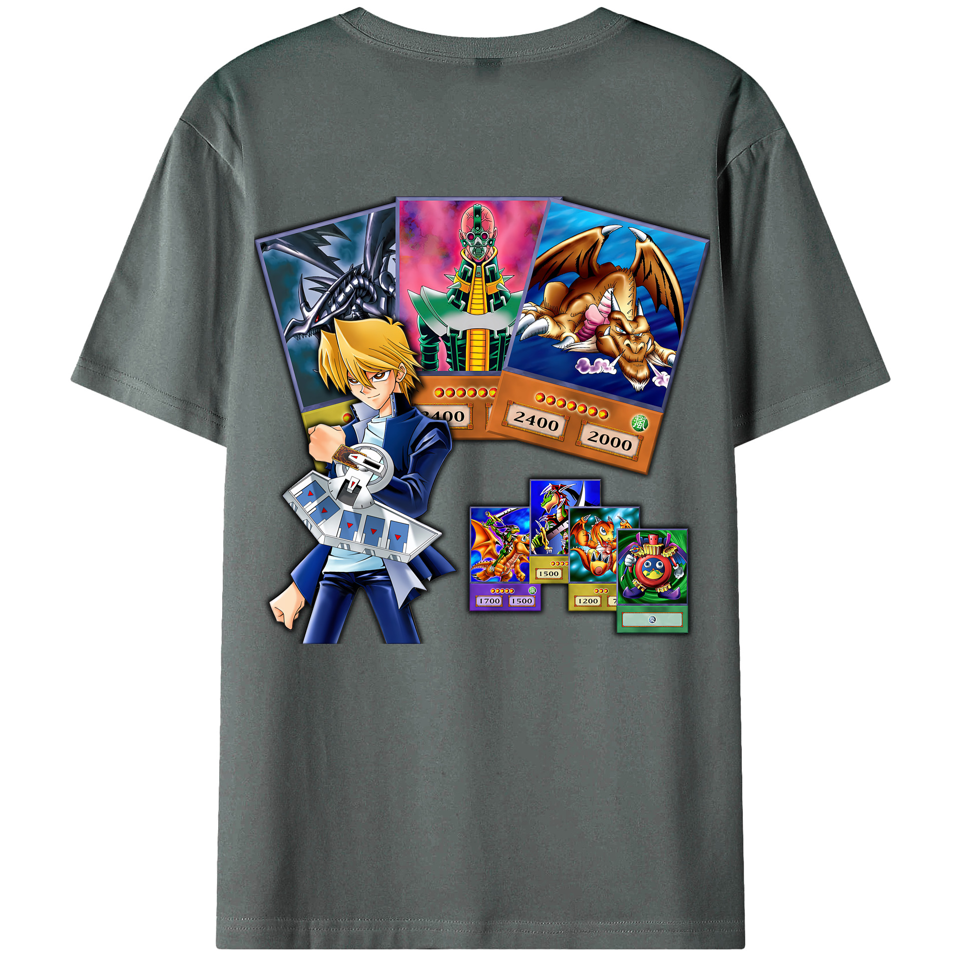 （画像用） 遊☆戯☆王 Yu-Gi-Oh! 綿100％ メンズ半袖Tシャツ（バックプリント） 通気性